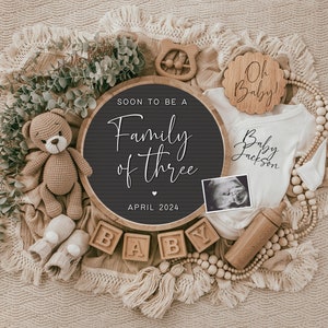 Pregnancy Announcement Digital, Baby Announcement, Editable Template, Social Media Reveal, Instagram, Facebook image 1