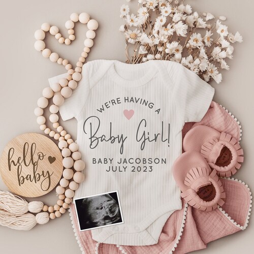 Girl Digital Pregnancy Announcement Neutral Social Media Etsy