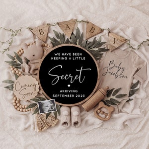 Digital Pregnancy Announcement, Neutral, Social Media, Facebook, Instagram, With Sonogram