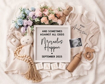 Miracle Digital Pregnancy Announcement, Scripture, Social Media, Facebook, Instagram, Gender Reveal,