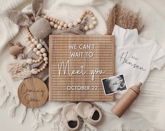 Digital Pregnancy Announcement, Neutral, Social Media, Facebook, Instagram, With Sonogram