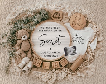 Pregnancy Announcement Digital, Baby Announcement, Editable Template, Social Media Reveal, Instagram, Facebook