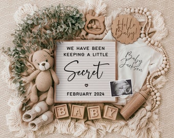 Pregnancy Announcement Digital, Baby Announcement, Editable Template, Social Media Reveal, Instagram, Facebook