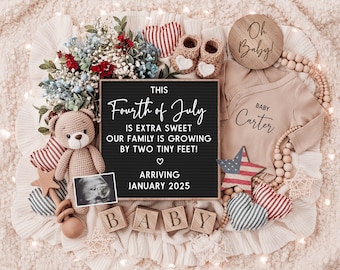 Christmas Digital Pregnancy Announcement Baby Due in December Gender Reveal Neutal She/He Editable Holiday Template Social Media Reveal
