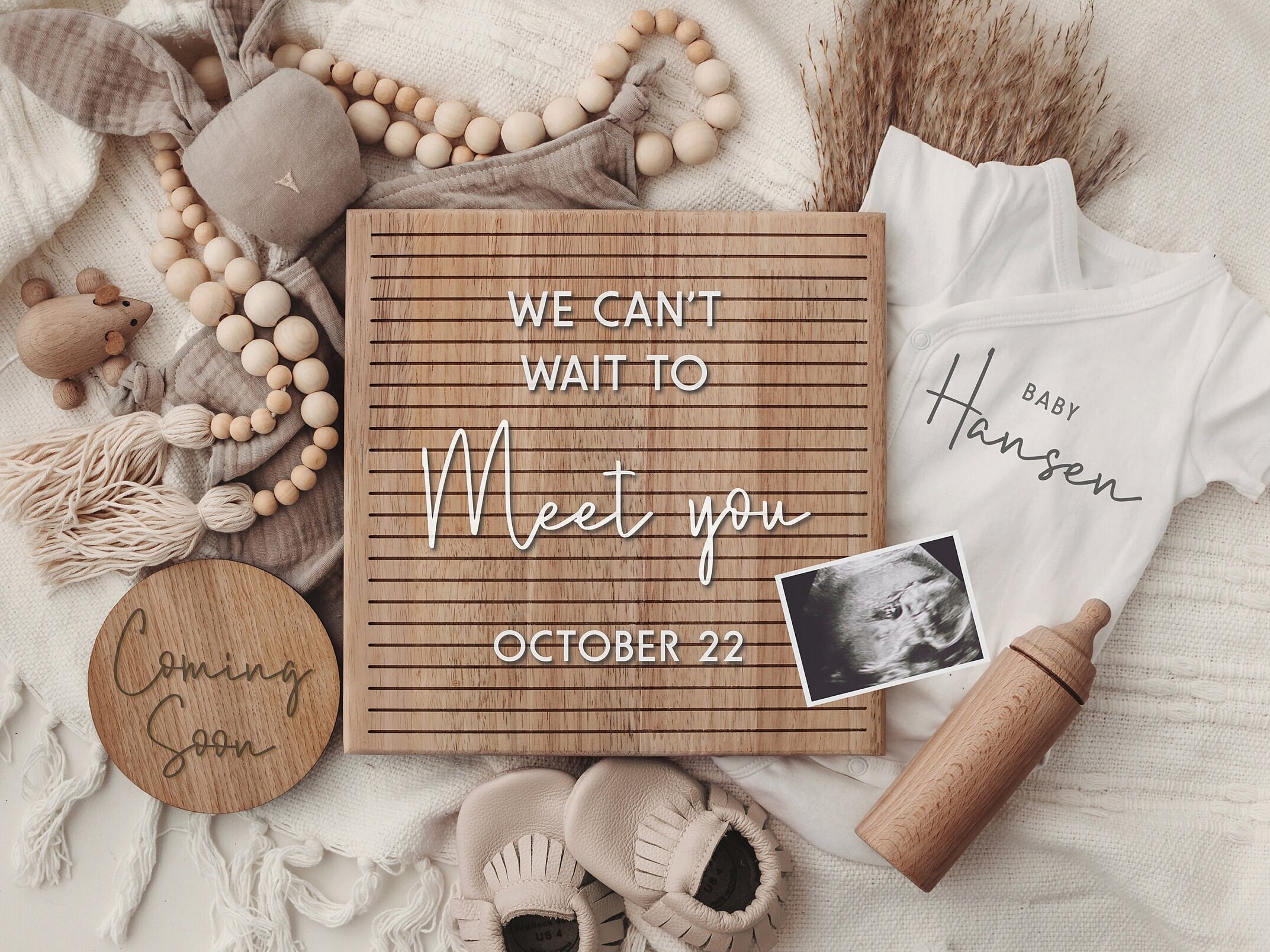 Digital Pregnancy Announcement Neutral Social Media Etsy