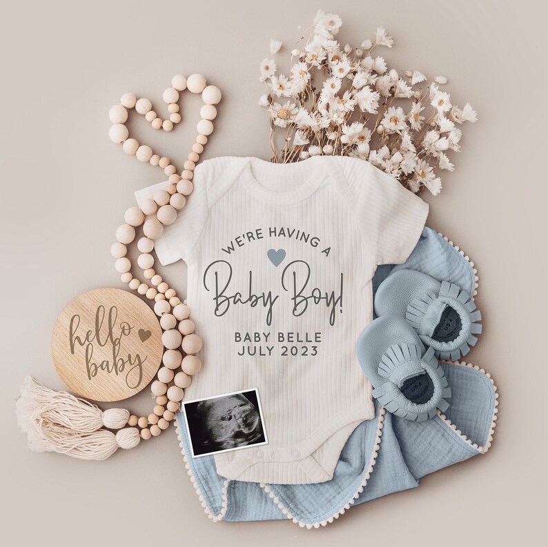 Boy Digital Pregnancy Announcement Neutral Social Media Etsy