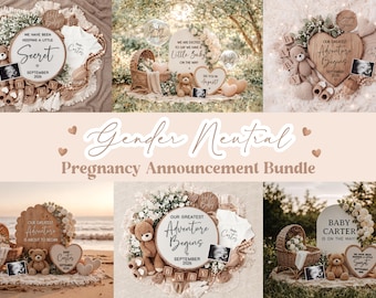Gender Neutral Pregnancy Announcement Bundle - Baby Social Media Reveal