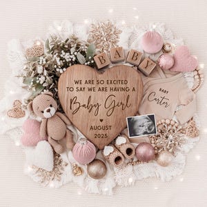 Baby Mädchen Weihnachten Schwangerschaft Ankündigung Digital, Mädchen Baby Ankündigung, Baby Reveal, Social Media Reveal, Urlaub Reveal