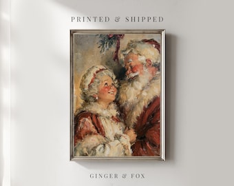 Santa & Mrs Claus - Christmas / Winter Wall Decor Physical Art Print