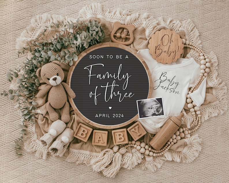 Pregnancy Announcement Digital, Baby Announcement, Editable Template, Social Media Reveal, Instagram, Facebook image 5