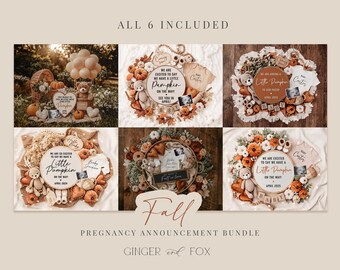 Fall Gender Neutral Pregnancy Announcement Bundle - Baby Social Media Reveal