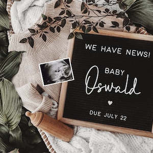 Digital Pregnancy Announcement, Neutral, Social Media, Facebook, Instagram With Sonogram / ultrasound