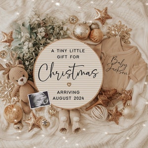 Christmas Pregnancy Announcement Digital, Baby Announcement, Editable Template, Social Media Reveal, Instagram, Facebook