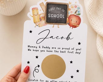 First Day of School Scratch Card - After School Treat Surprise