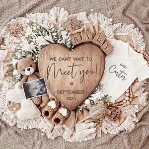 Boho Teddy Bear Pregnancy Announcement: Social Media Template (Digital Download)
