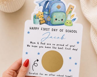 First Day of School Scratch Card - After School Treat Surprise - Boy Blue