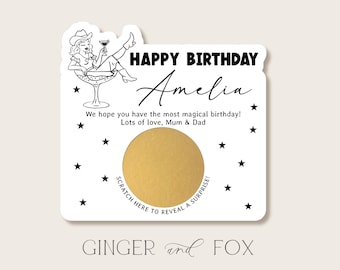 Personalised Scratch off Birthday Voucher - Scratch to reveal gift