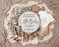 Boho Teddy Bear Pregnancy Announcement: Editable Social Media Template (Digital Download)