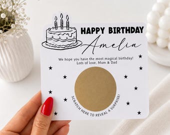Personalised Scratch off Birthday Voucher - Scratch to reveal gift