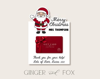 Christmas Teacher Gift Card Template - School Gift