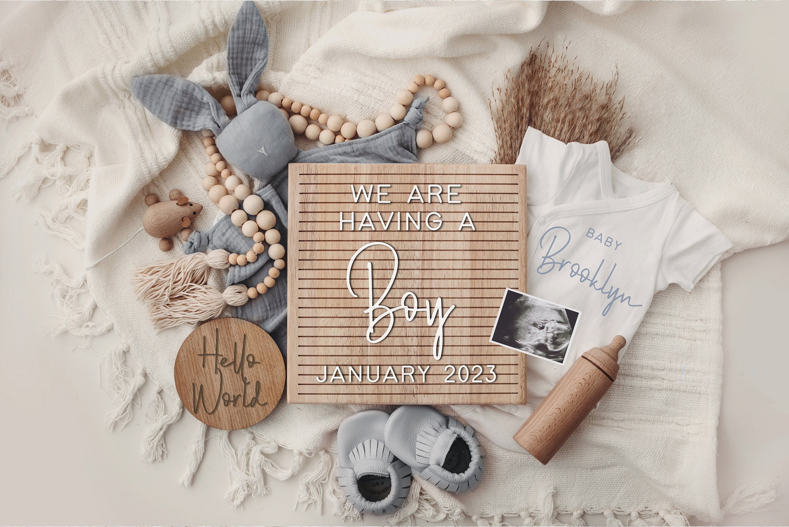 Boy Digital Pregnancy Announcement Neutral Social Media Etsy