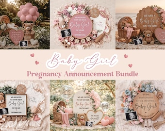 Baby Girl Pregnancy Announcement Bundle - Baby Social Media Reveal