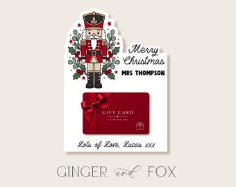 Christmas Nutcracker Teacher Gift Card Template - School Gift