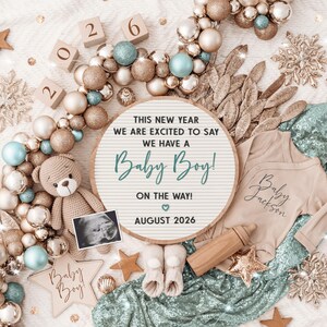 Boy New Year Pregnancy Announcement: Social Media Template (Digital)