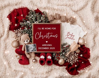 Christmas Baby Announcement: Pregnancy Social Media Reveal (Digital)