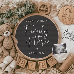 Pregnancy Announcement Digital, Baby Announcement, Editable Template, Social Media Reveal, Instagram, Facebook image 3