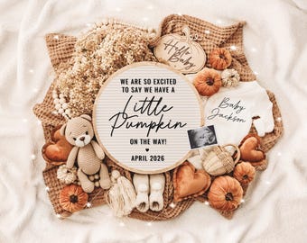 Fall Pregnancy Announcement Digital, Baby Announcement, Social Media Reveal