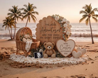 Summer Beach Pregnancy Announcement: Baby Social Media Reveal