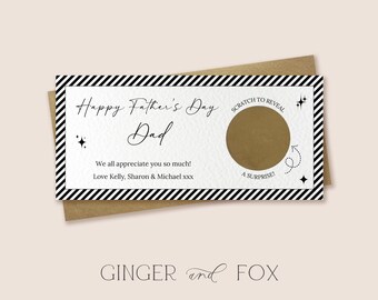 Father's Day Personalised Scratch off Birthday Voucher - Scratch to reveal gift