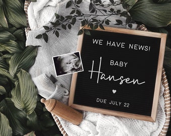 Digital Pregnancy Announcement, Neutral, Social Media, Facebook, Instagram With Sonogram / ultrasound