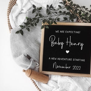 Digital Pregnancy Announcement, Neutral, Grey, Baby Announcement, Social Media, Facebook, Instagram