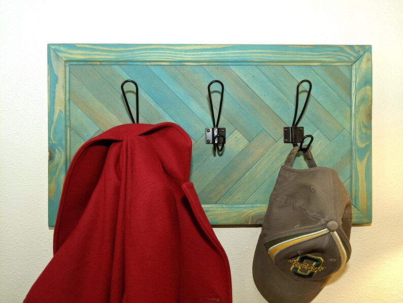Turquoise Coat Rack Unique Turquoise Herringbone Coat Rack With Hooks – 24.5