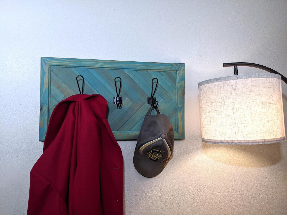 Turquoise Coat Rack Unique Turquoise Herringbone Coat Rack With Hooks – 24.5