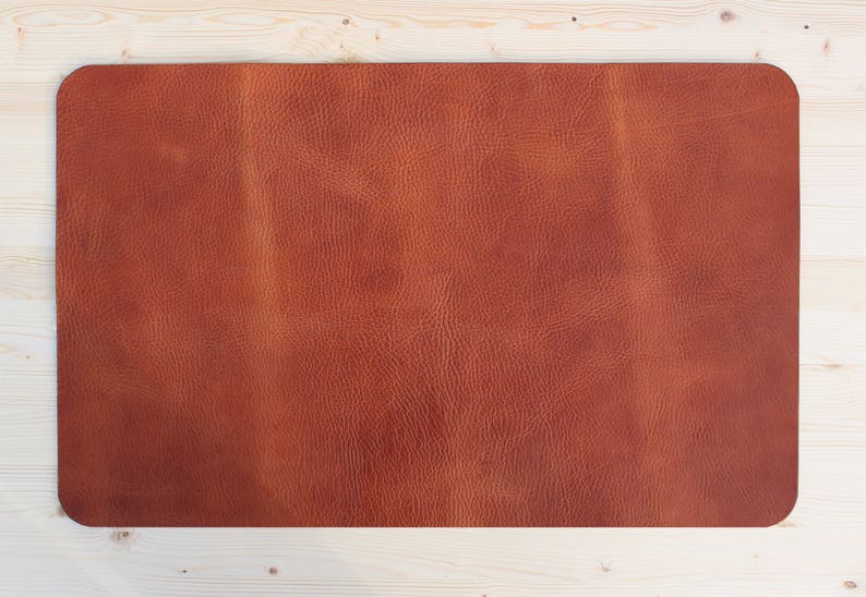 Full Grain Tan Leather Desk Pad Large Leather Table Mat Etsy