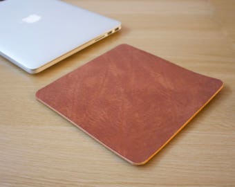 Cojín de ratón de cuero bronceado almohadilla de escritorio hecho a mano en Londres tamaño personalizado disponible