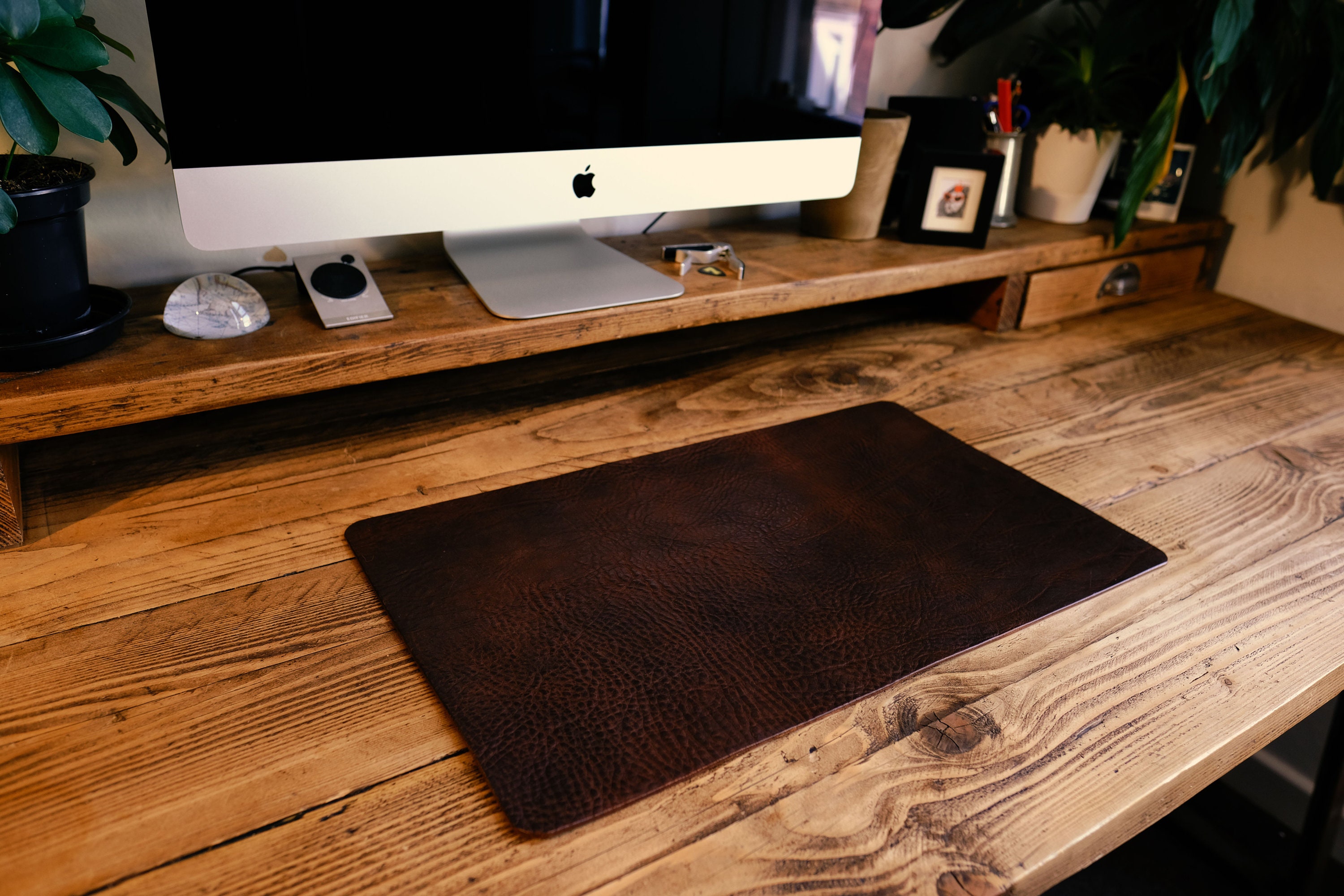 Brown Leather Desk Pad Leather Table Mat Leather Desk Etsy
