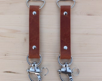 Pair of Camera Harness Straps in Tan Leather