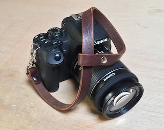 Adjustable Handmade Leather Camera Wrist Strap, Thin Leather Camera Strap, Thin Leather Camera Wrist Strap