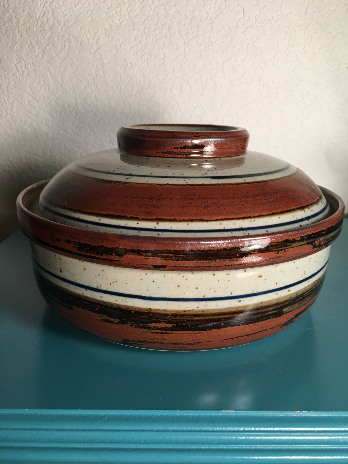 Beautiful Pottery Casserole Dish With Lid 6 Etsy