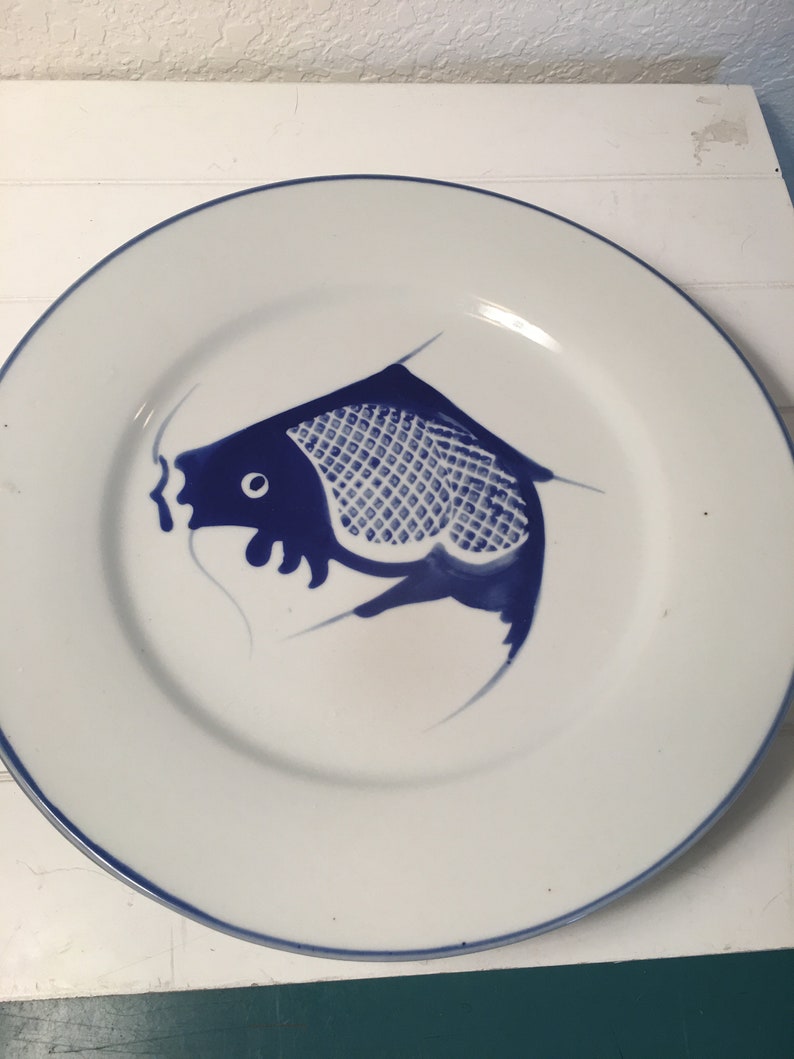 Set of 2 Koi fish dinner plates made in China