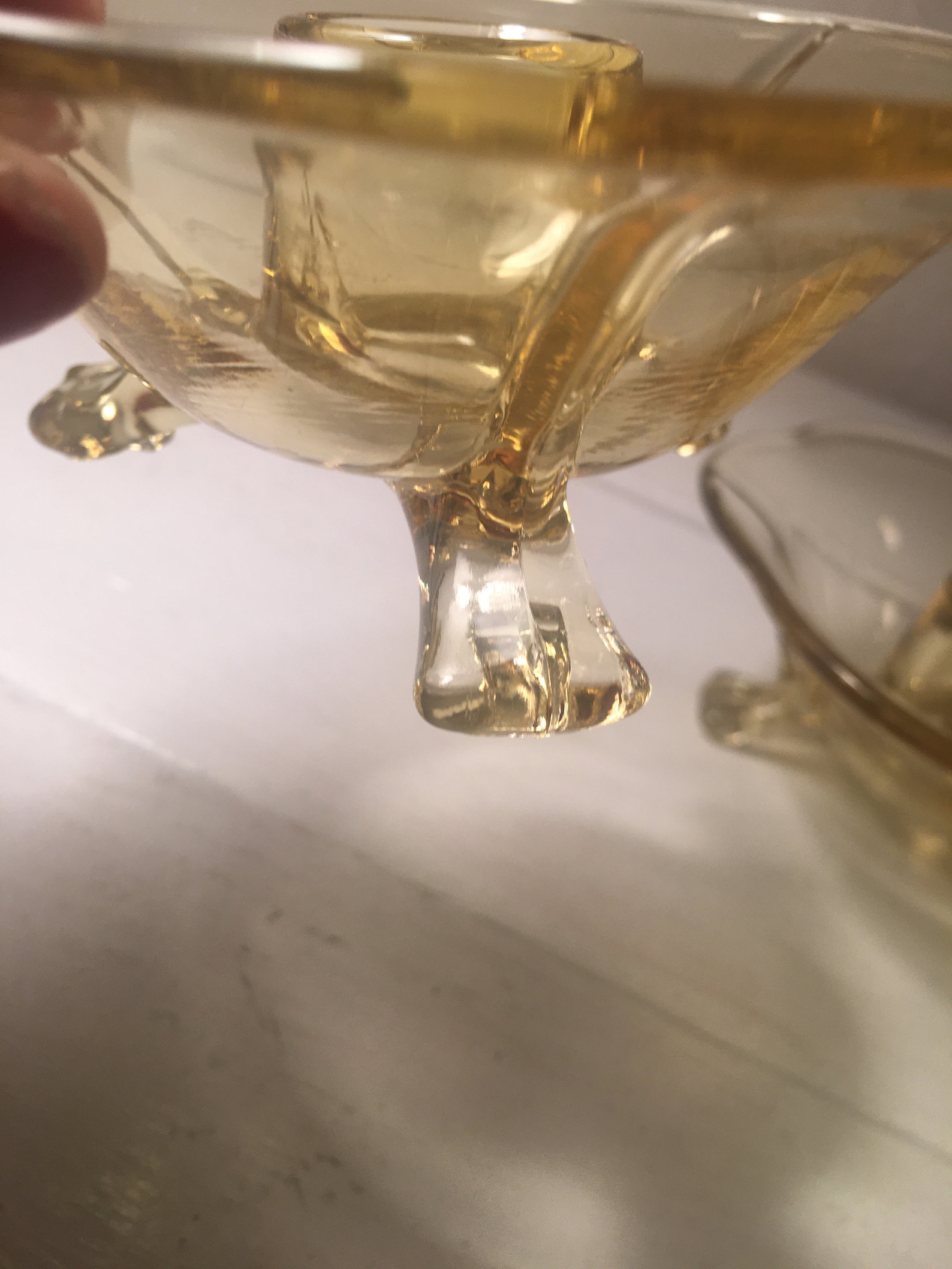 Pair of vintage yellow glass candlestick holders 40 Etsy