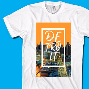Detroit Michigan T-Shirt: Downtown Skyline Graphic Tee