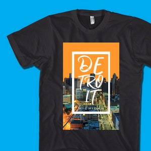 Detroit Shirts, Portraits of the City, Gift for Detroiter, Gifts for women, Custom Tee Shirts, Detroit t shirts, Gift for Men Shirts