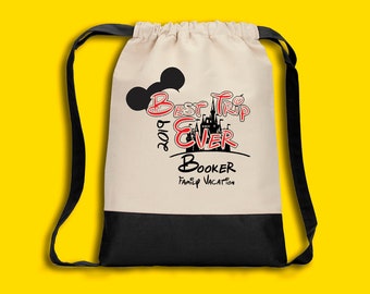 Disney Bag Best Trip Ever Disney Mochila Disney Drawstring Bag Mickey Mouse Drawstring Bag Disney Sling Bag Mickey Mochila Bolsa de Vacaciones