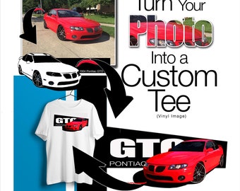 Custom Car T-Shirt from Your Photo, Custom Car T-Shirt, Personalized Car Shirts, Custom Car Lover Gift, Gift for Car Enthusiasts, Custom Tee