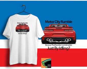 Maglietta con auto sportiva, maglietta con muscle car di Detroit, regalo per auto, maglietta con auto